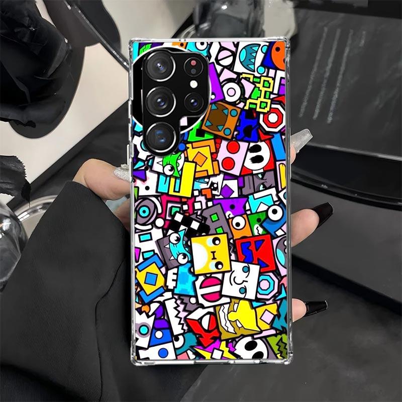 Geometry Dash Game Phone Case for Samsung Galaxy S25 Edge S24 Ultra S23 Plus S22 S20 FE S10 + Soft Print Cover Coque