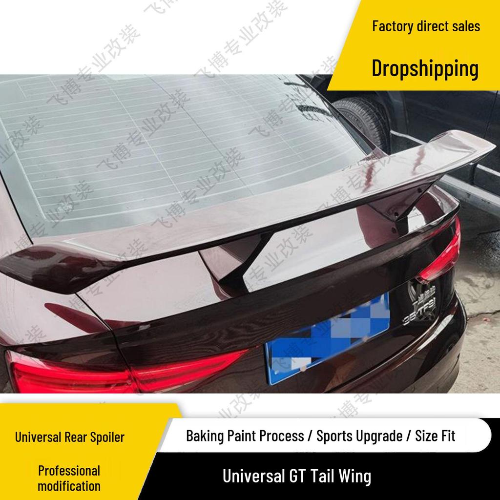 Универсальный Черный ABS Задний Спойлер GT для Трехобъемных Автомобилей
