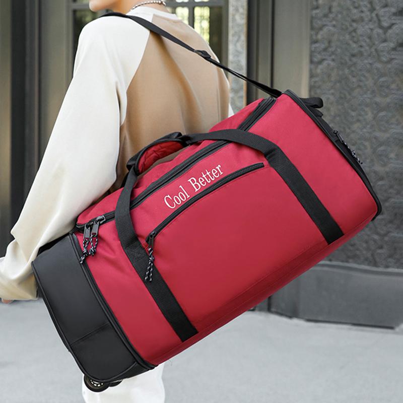 Вместительная складная дорожная сумка на колесах для мужчин и женщин, сумка-буксир, сумка для багажа, сумка для фитнеса, сумка через плечо, сумка через плечо