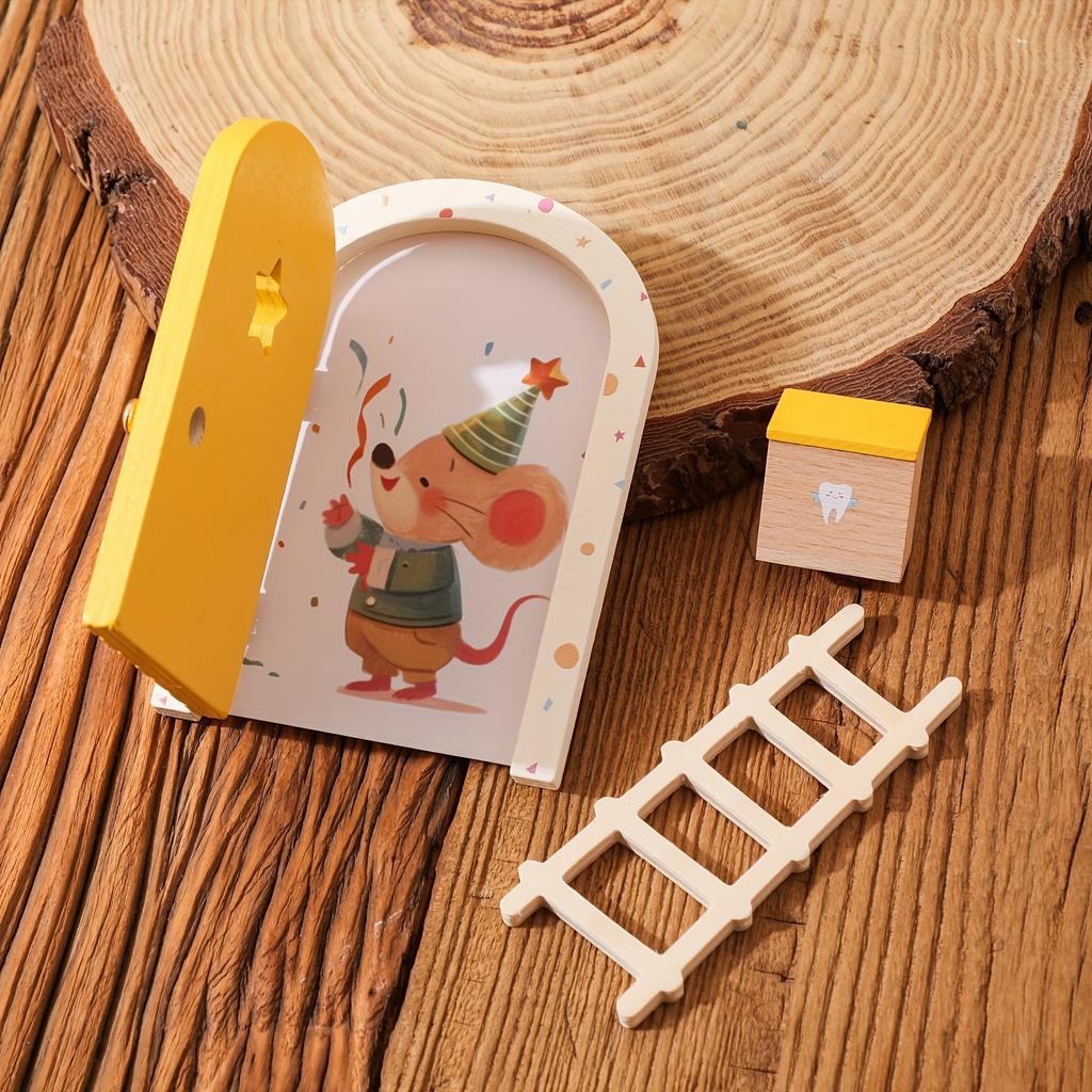 Деревянная мультяшная сказочная дверь, Мини-лестница для украшения сказочной двери, Красочная сказочная дверь с сердечком, Домашний декор, Реквизит для памятных фотографий