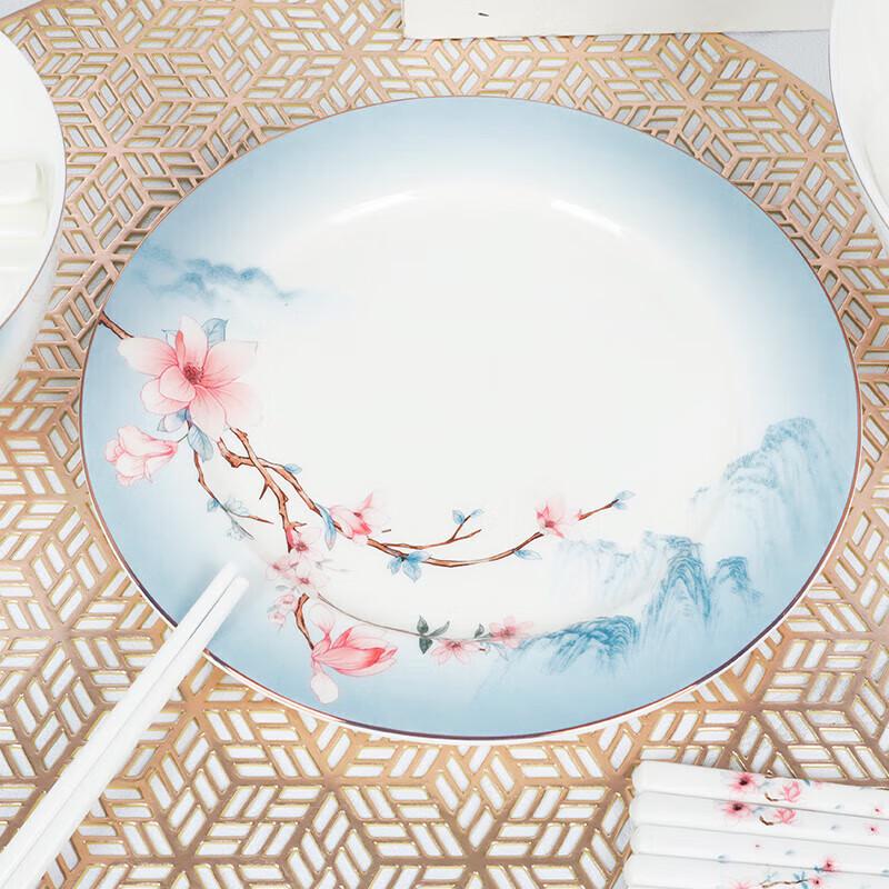 Zankang Landscape Magnolia 32-Piece Ceramic Dinnerware Set