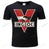Mens 1984 INGSOC George Orwell T Shirt Big Brother Distressed Design Bladerunner Casual Pride T Shirt Male Vintage Tee-shirt