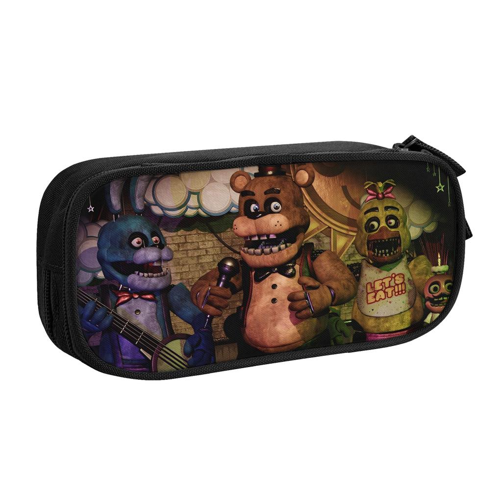 FNAF At Freddys Pencil Case Cute Cartoon Pen Bags Girls Boys Large Storage Students School Zipper Pencilcases