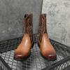Британский стиль Мужские повседневные кожаные джинсы Ботинки Высококачественные плоские дизайнерские туфли с высоким верхом на молнии Уличные противоскользящие кроссовки для ходьбы