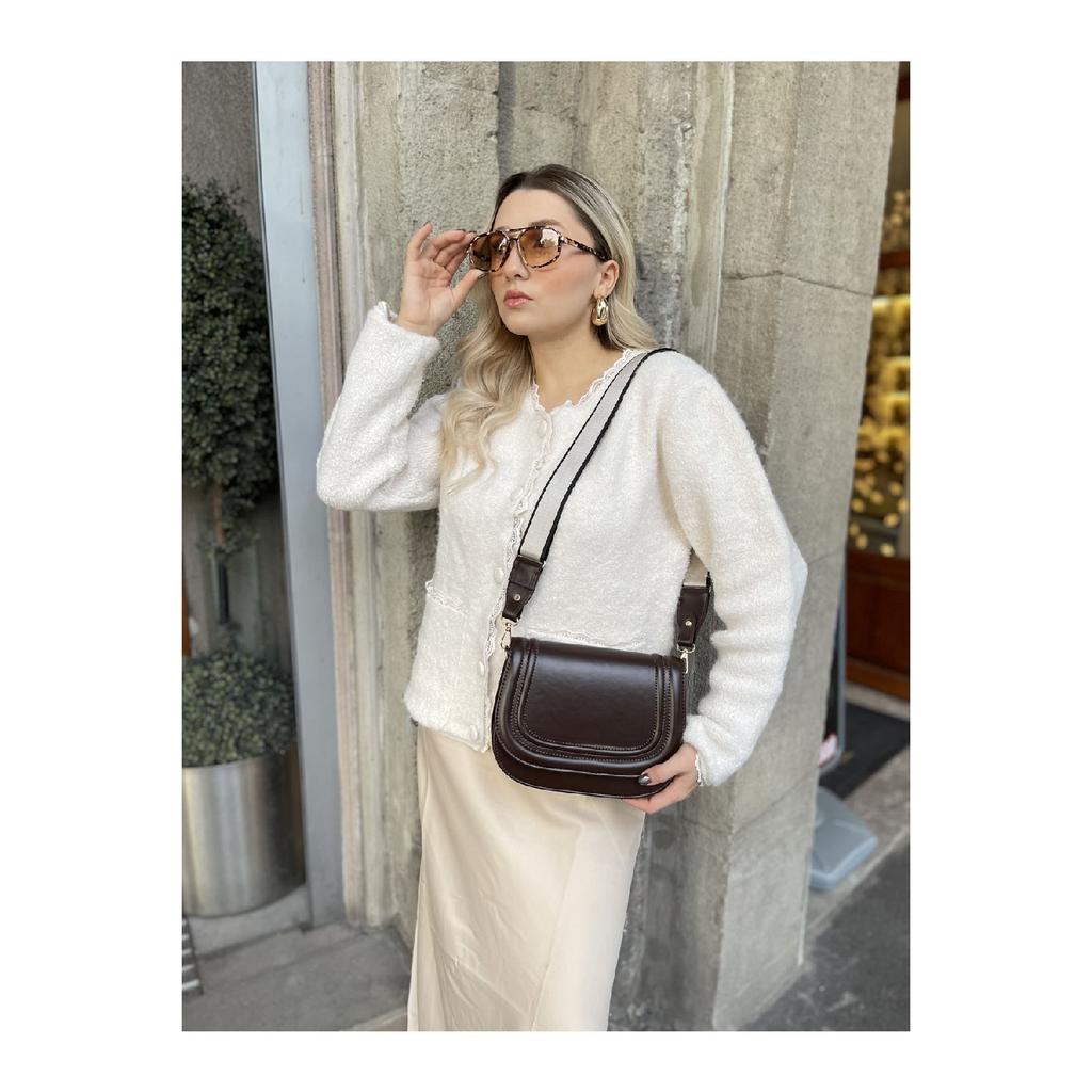 Women's Black Thick Crossbody Bag