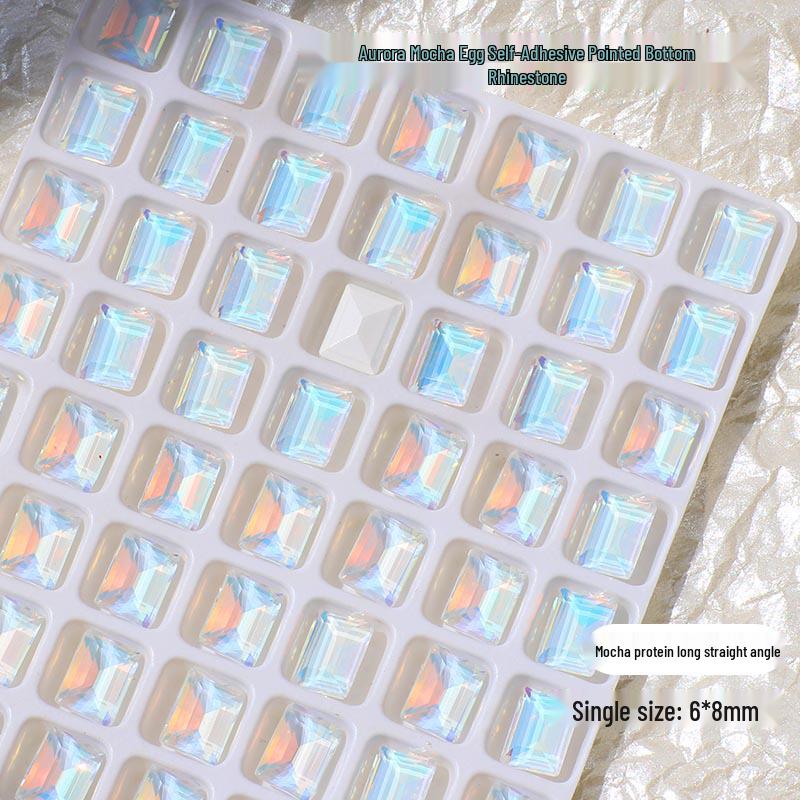 Нейл-арт Мокко Аврора: 3D Блестящие Хрустальные Украшения для Потрясающего Синего Светового Декора