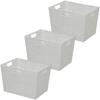 Iris Ohyama Storage Box White 38 X 26 X 26 Cm Colored Woven Basket Deep Set of 3 2) KAB-38D