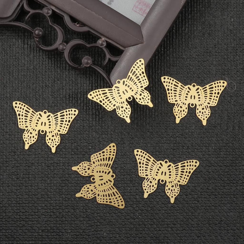 10 шт. Медные бабочки крылья лист амулет DIY аксессуары фурнитура принадлежности для изготовления ювелирных изделий