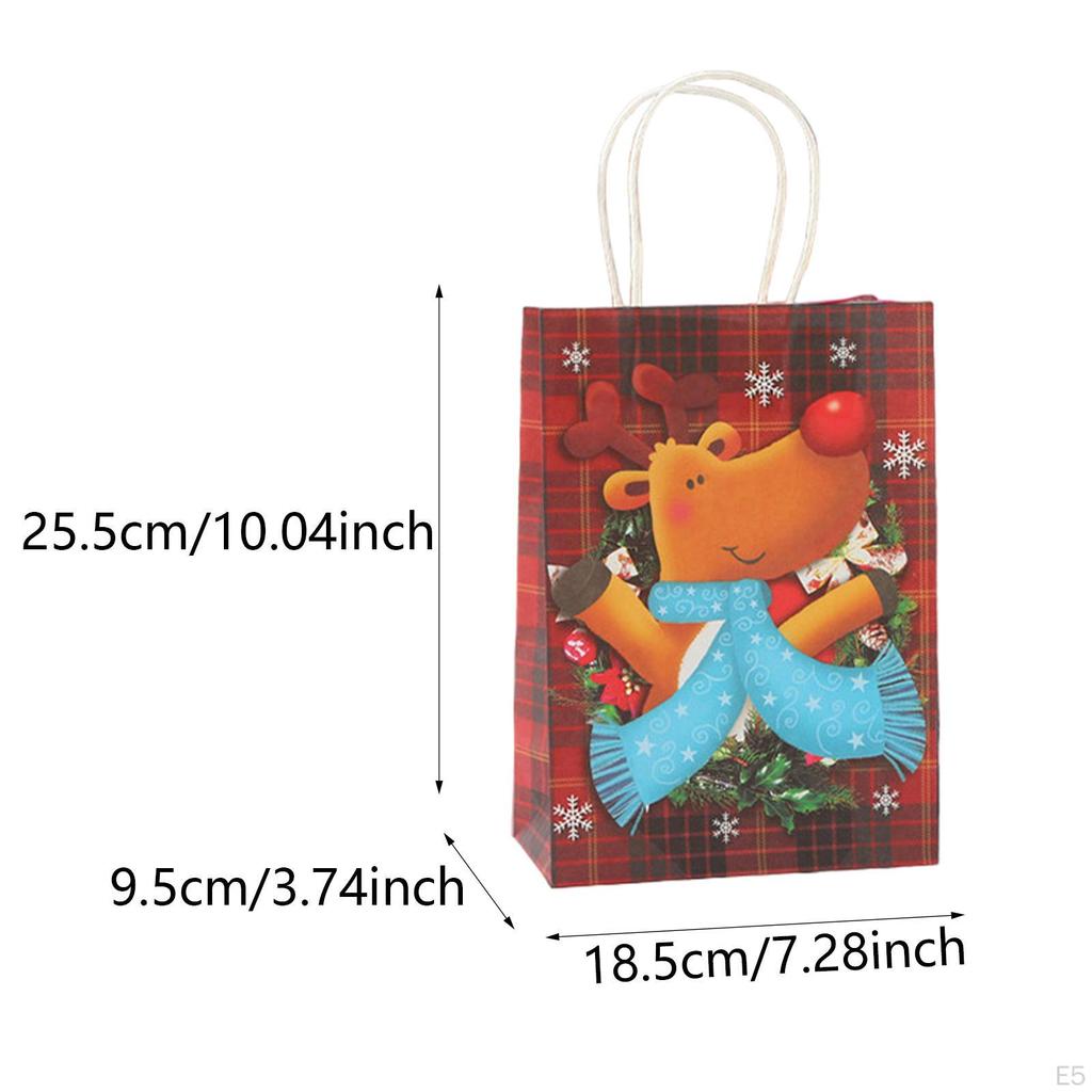 12 рождественских бумажных пакетов, подарочная упаковка, многоразовые пакеты для сладостей и сладостей