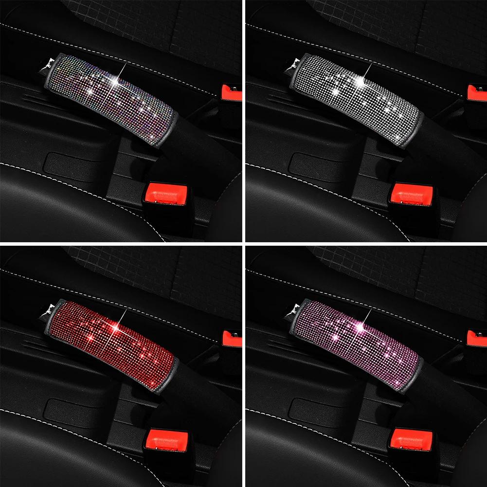 Чехол для ручного тормоза автомобиля со стразами, кожаный, противоскользящий, для ручного тормоза, защитный декор, универсальные аксессуары для интерьера для женщин