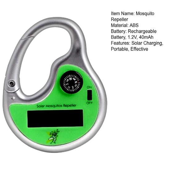 Mosquito Repeller Ultrasonic Anti-moustique Solar Charging Portable Smooth Lightweight Effective Outdoor Fishing Camping Mosquito Repellent Tool