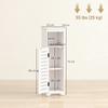 Bathroom Floor Cabinet, Bathroom Storage Unit with Louvered Door, Open Shelf, Adjustable Shelf, White, 22 x 20 x 75 cm