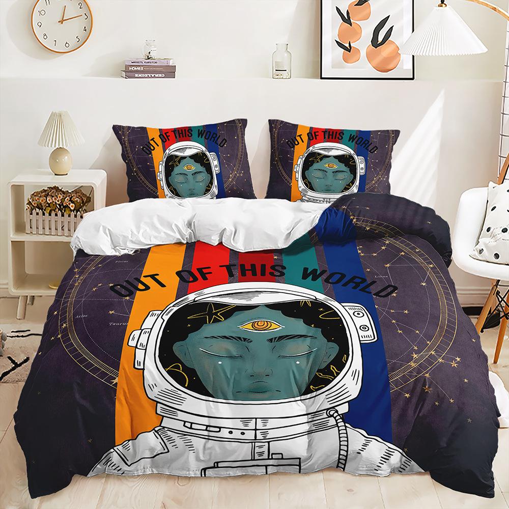 Комплект постельного белья 3D Planet для комнаты мальчиков, пододеяльник, наволочка, 2/3 предмета для любителей космоса, мягкий домашний текстиль, украшение для дома для детской комнаты