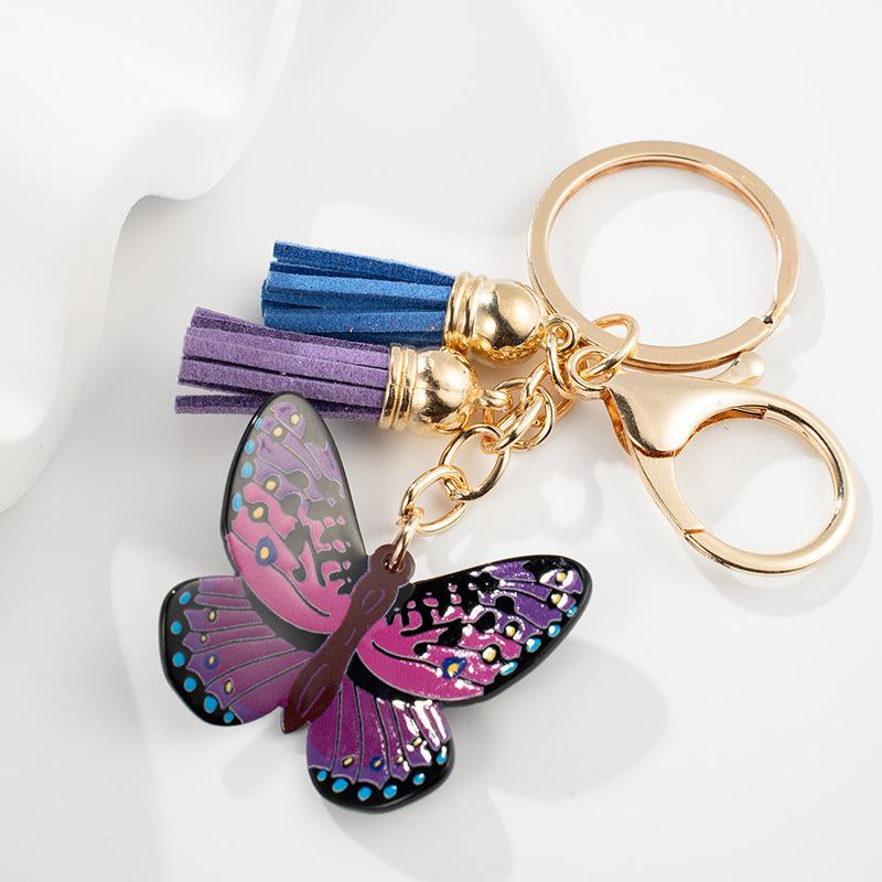 Цветные бабочки кисточки брелок держатель для ключей подарочная декорированная сумка подвески аксессуары