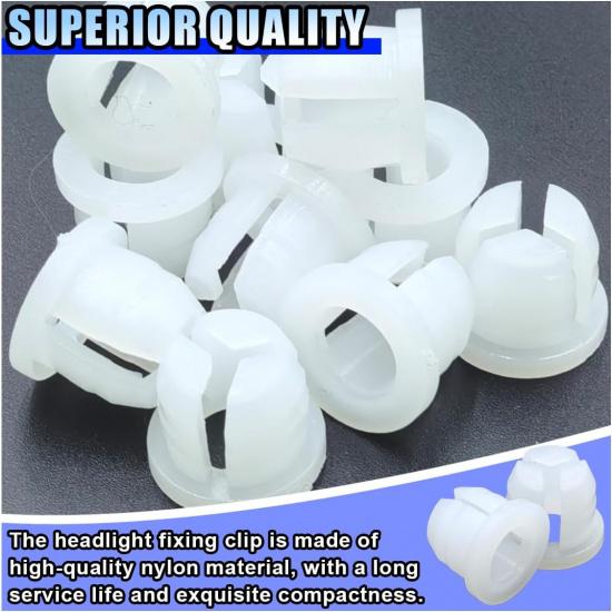 10PCS Car Headlight Assembly Grommet Retainer Clip Nuts, Universal Turn Signal Housing Gasket, Fits for Most Cars, Replacement for N811169S