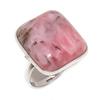 Natural Pink Opal Gemstone 925 Sterling Silver Jewelry Ring Size 7.5 F2v00