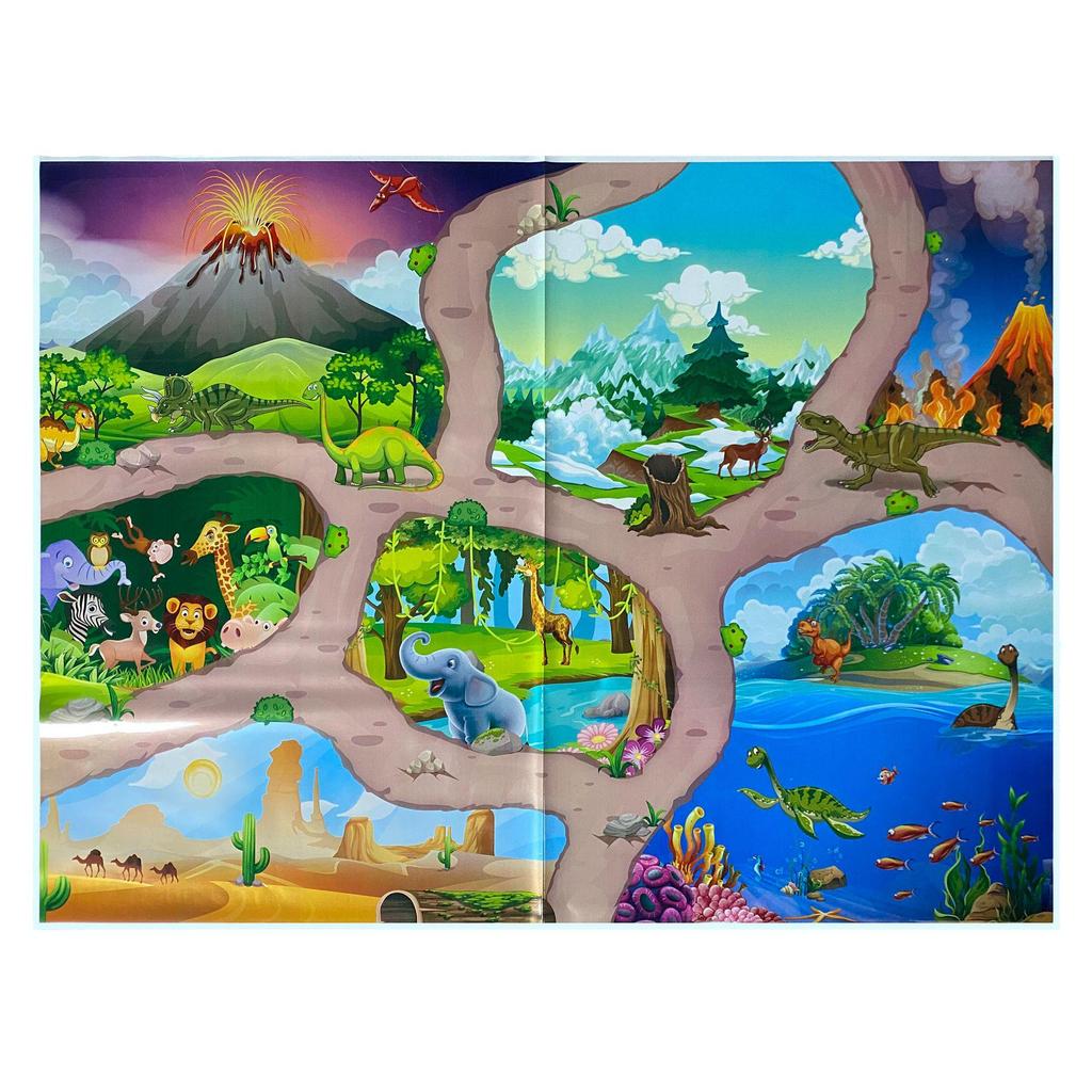 Детский игровой коврик с дорожным движением, с машинками и парковочной сценой