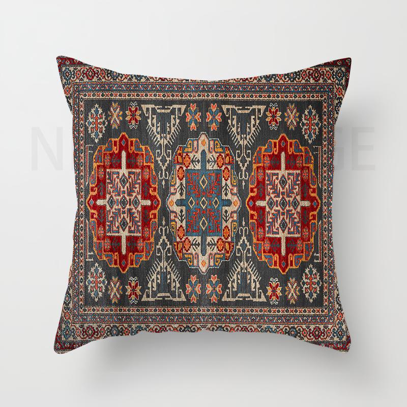Red Moroccan Ethnic Short Plush Pillowcase Living Room Bedroom Sofa Cushion Cover Home Decor 40x40 45x45 50x50 60x60