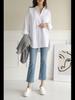 2024 Women's Loose Casual Irregular Button-Down Long Sleeve Shirt for Autumn and Winter