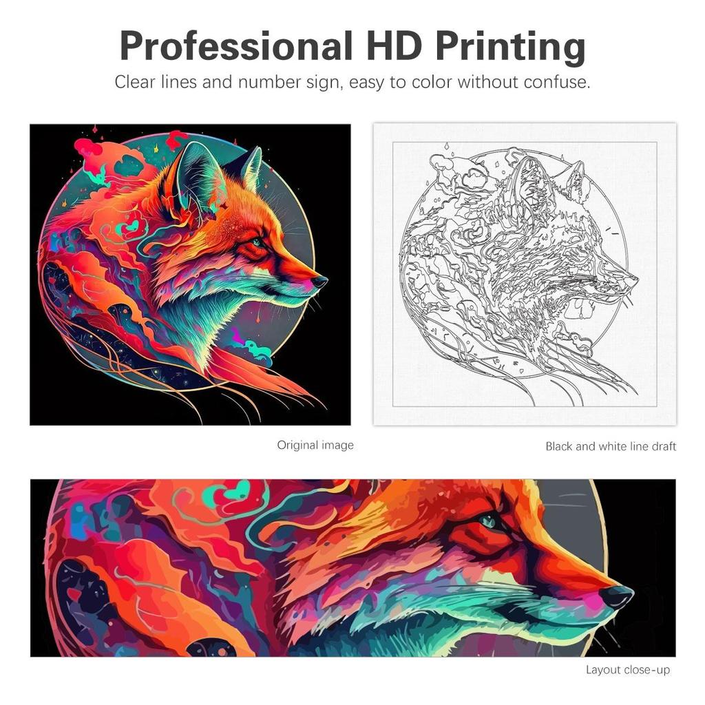 Рамка Волк Diy Наборы для рисования по номерам для взрослых Животные Картина Раскраска по номерам Diy Подарок для украшения дома 40x40