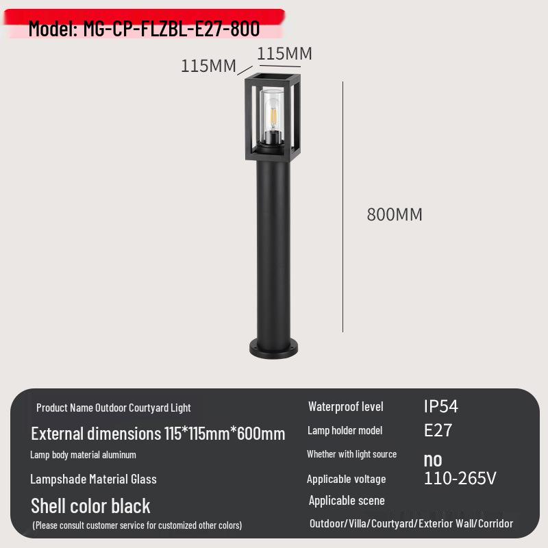 Водонепроницаемый садовый светильник из алюминия и стекла, европейский стандарт - Уличное минималистичное исполнение