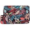Ultralight 13" Laptop Case with Leaf Print and Additional Pouch - Black