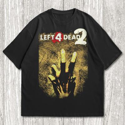 Футболка Valve Left 4 Dead 2 – Ретро Y2K Футболка для видеоигры-шутера про зомби Left 4 Dead 2
