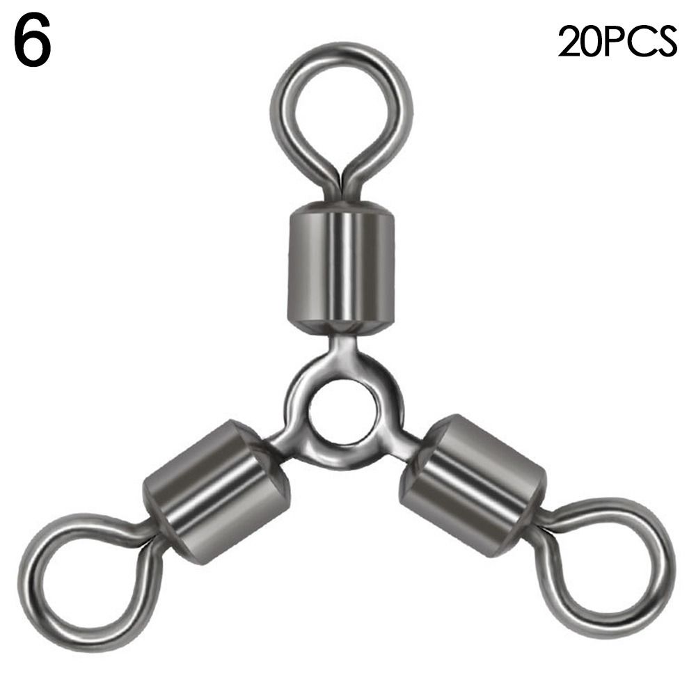 Hot High Quality Durable 3 way Bearing Fishing Rolling Swivels Connector Tackle Solid Rings