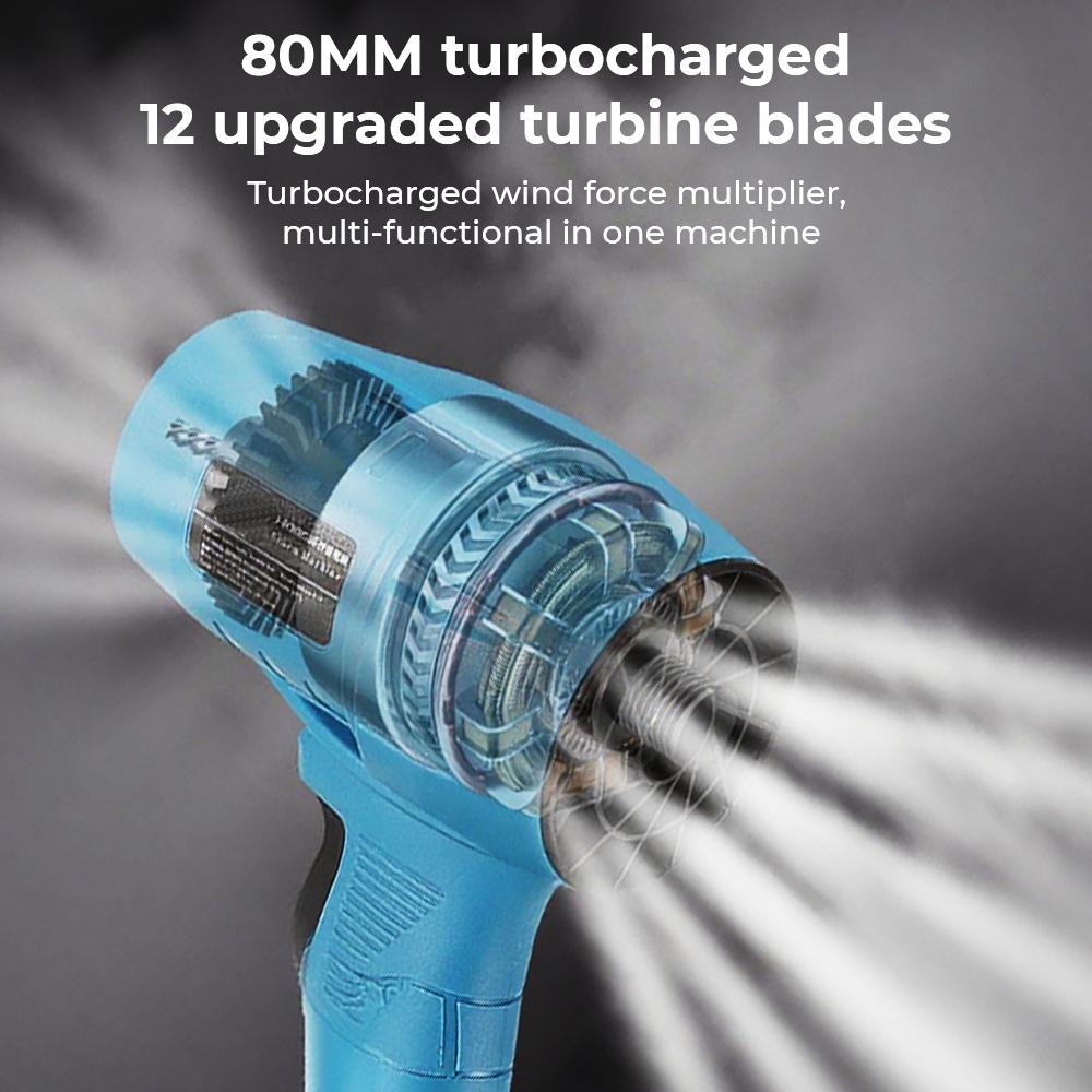 1000 Вт Ручной турбовентилятор Высокой мощности Фен Сильный ветер Мини турбореактивный вентилятор Мощная воздуходувка для аккумулятора Makita 18В-21В Штырь