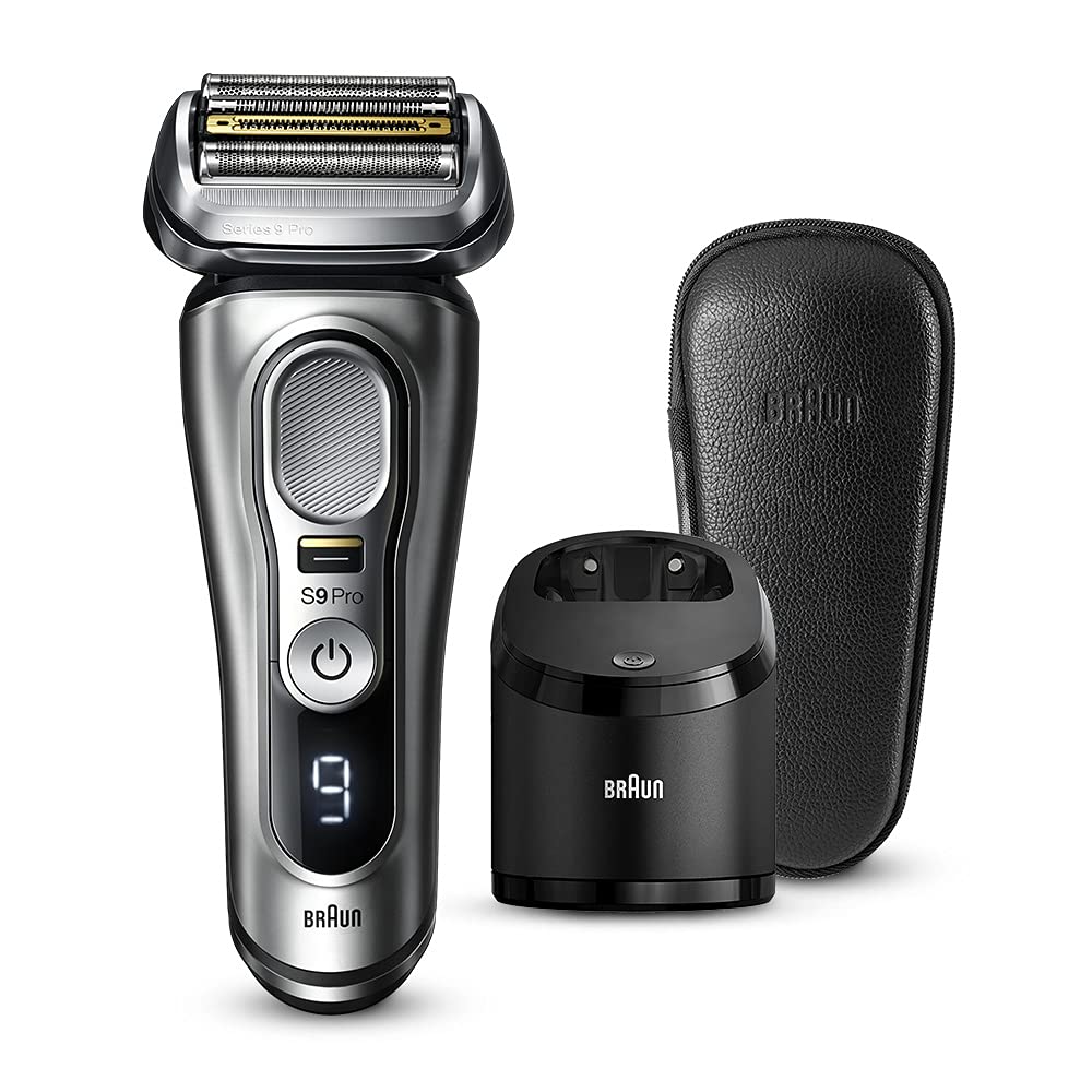 Braun Электробритва Series 9 Pro 9467cc с функцией очистки и футляром для бритвы, матовый серебристый