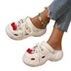 Fashion Cartoon Hole Shoes Women Wear Breathable and Non-smelly Feet Heightening Beach Sandals Thick-soled Non-slip Bag Head Slippers