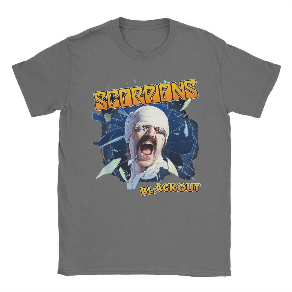 Черные футболки Scorpions для мужчин Повседневные футболки из чистого хлопка С круглым вырезом С коротким рукавом Одежда