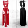 Women's Dresses With Chest Pads, Gothic Sexy Lingerie Party Costumes, Red Bandage Cut Women Set