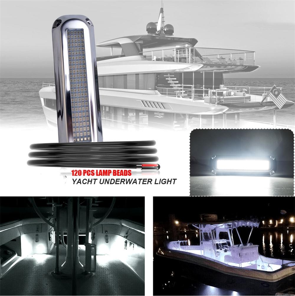 8PCS Navigation Boat Lights 120LED Underwater Lights Submersible 12v/24v Led Waterproof Yacht Marine Accessories Boats Lighting