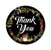 Darling Souvenir Black Floral & Fruit Wreath 1.6 Inches Round Personalized Thank You Stickers-45