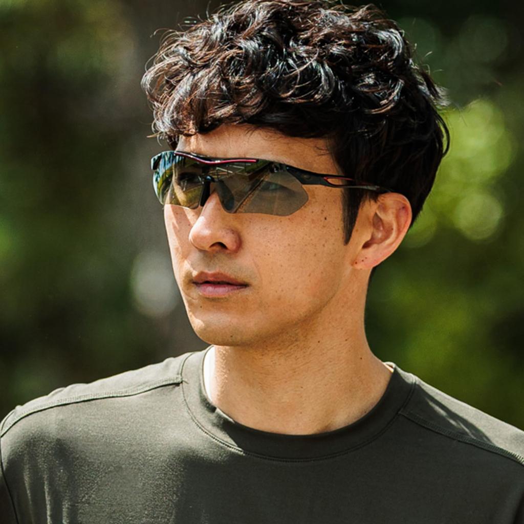 Photochromic Sports UV Black A-Fit Men's Sunglasses, Protection, Matte/Black, AF-7001T-C1