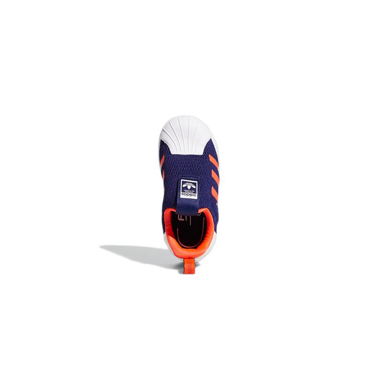 adidas Оригиналы SUPERSTAR 360 Устойчивые к истиранию Низкие кеды для малышей Синие Оранжевые Для младенцев и малышей Q46323