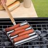 1 Set, Extra Long Wood Handle Sausage Roller Grill for BBQs and Parties - Perfect for Sausages, Buns, Hot Dogs, Rolls!