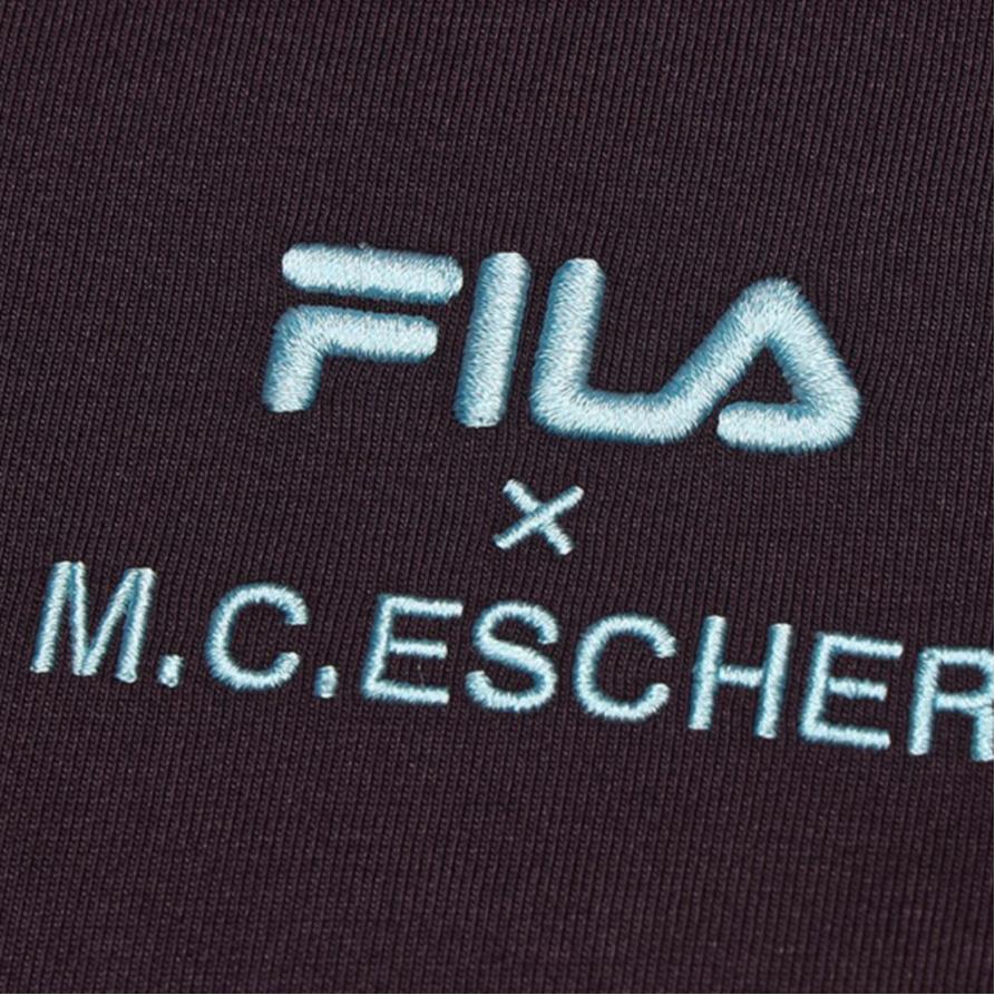 Fila X M.C. ESCHER Heritage Series Minimalist Pullover Fashion Knit Short Sleeve T-Shirt Men Tops F11M538129F-WI