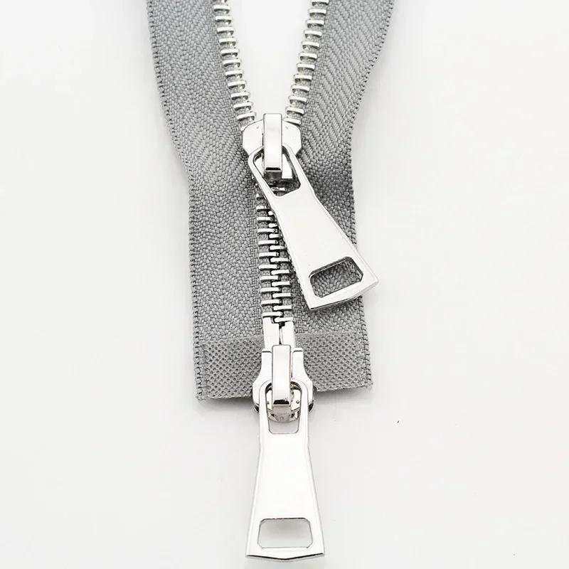 1-5 шт. 5# Металлические молнии 70/90/120 см Двусторонние разъемные молнии для пуховика Автоматическая блокировка Застежка-молния Швейный аксессуар для одежды