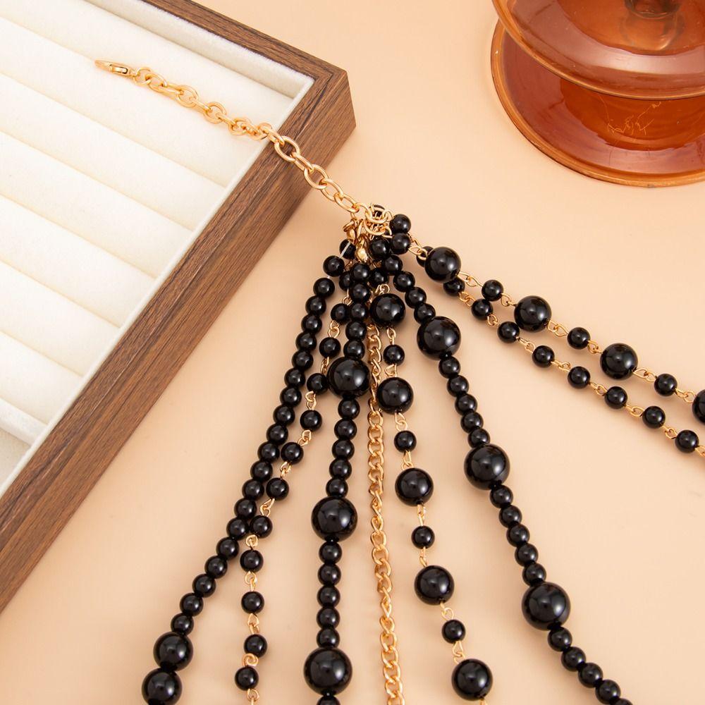 Baroque Pearl Sweater Chain Exaggerated Women's Clavicle Chain Multilayer Pearl Necklace  Banquet