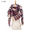 Autumn and Winter New Thickened Warm Circled Yarn Prickly Wool Plaid Square Scarf Scarf Female
