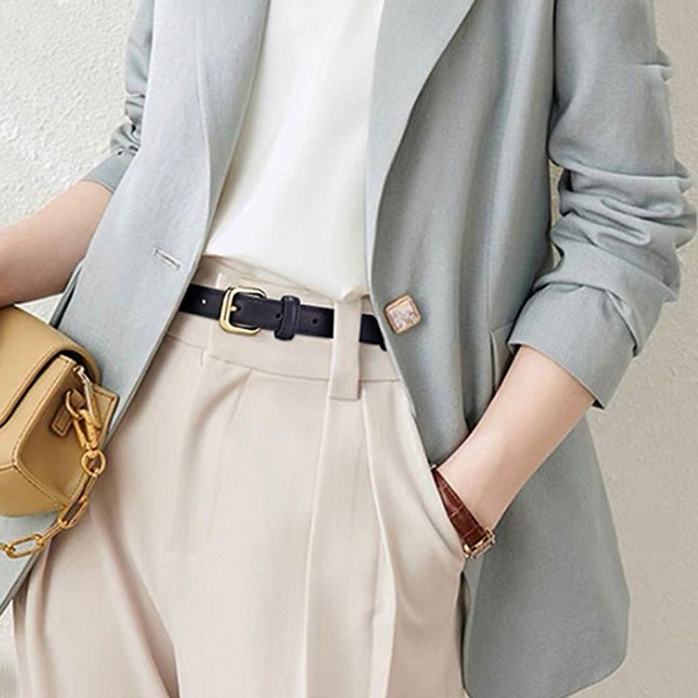 Модные тонкие ретро-джинсы с поясом из искусственной кожи, пряжкой из сплава