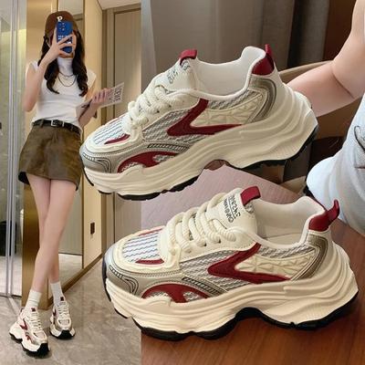 Женские кроссовки Cross Lace Up Fashion Толстые туфли на платформе Удобная женская повседневная обувь Плоские туфли Tenis Feminino Кроссовки D444