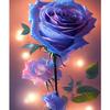 Diy Painting By Numbers With Frame Blue Rose Acrylic Paint On Canvas Picture By Numbers For Adults Starter Kits 40x50cm