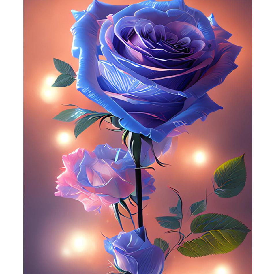 RUOPOTY Diy Painting By Numbers With Frame Blue Rose Acrylic Paint On Canvas Picture By Numbers For Adults Starter Kits 40x50cm