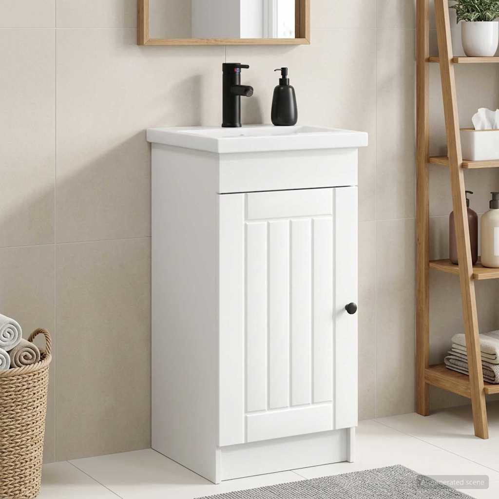 Bathroom Cabinet with Washbasin White 42 x 40 x 84.5 cm