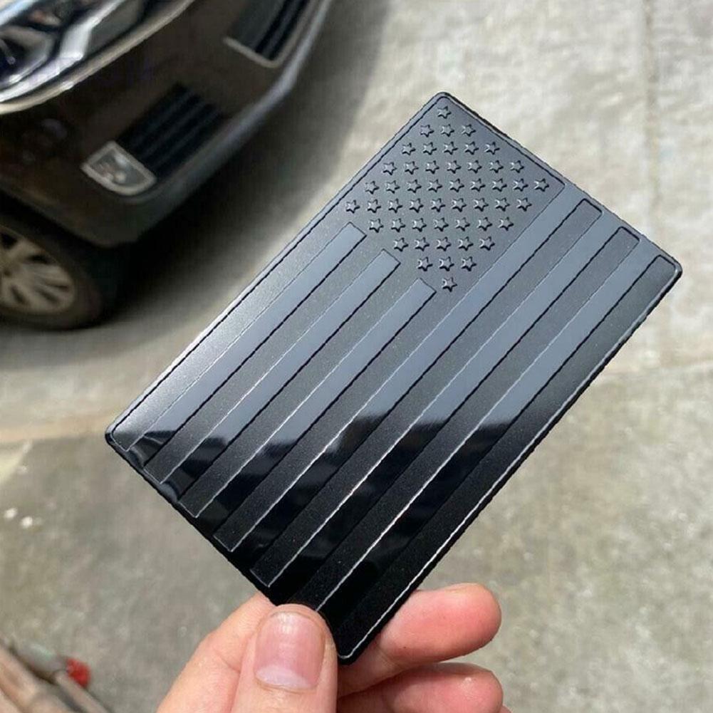 2pcs Black Metal USA American Flag Car Tuning Emblem Badge Motorcycle Sticker Fairing Car Accessories Parts