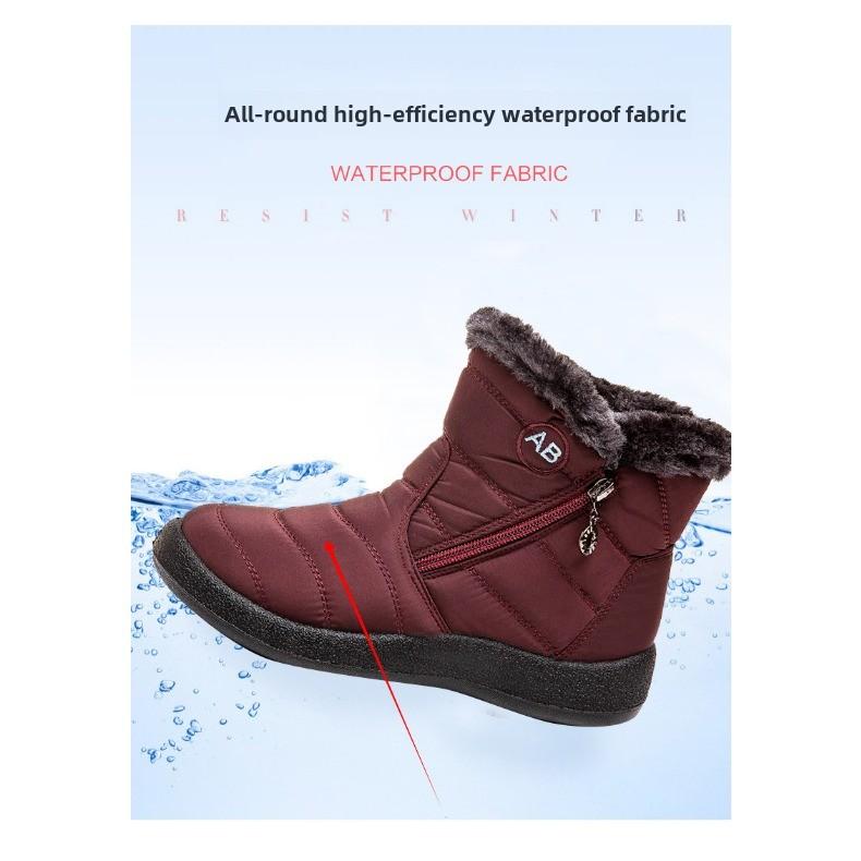 Plus Size Winter Warm Women's Snow Boots Women's Side Zipper Waterproof Cotton Boots Women's Shoes