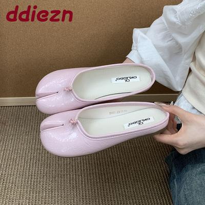 Модная женская обувь с мелким подъемом, женские балетки, шлепанцы, слипоны, повседневная мягкая модная обувь со странным носком, женские балетки, мюли, розовая